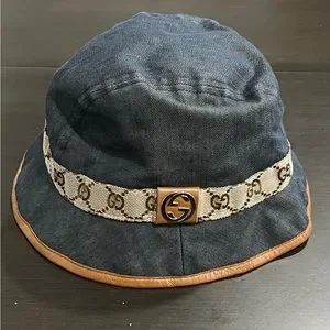 Gucci | Accessories | Gucci Bucket Hat Blue Denim | Poshmark display picture 3